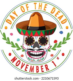 Day of the dead banner  illustration