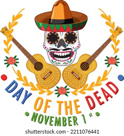 Day of the dead banner  illustration