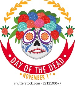 Day of the dead banner  illustration