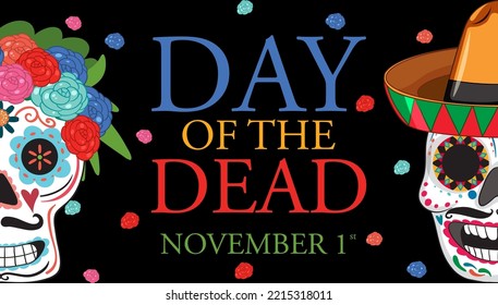 Day of the dead banner  illustration