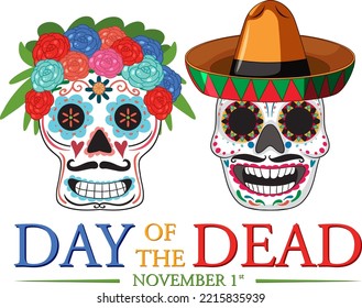 Day of the dead banner  illustration