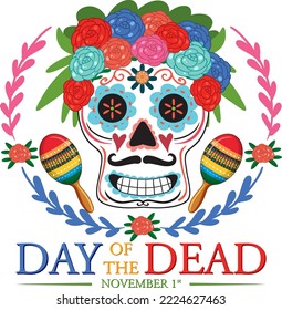 Day of the dead banner  illustration