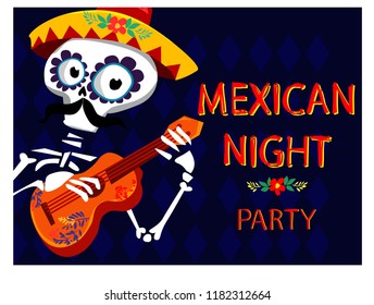 Day Of Dead Banner Vector Illustration