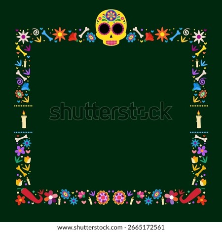 Day of the dead border for quote and poster