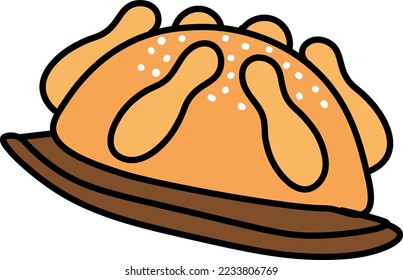 Day of the dead bread clipart vector