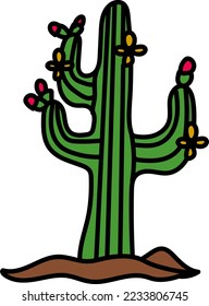 Day of the dead Cactus clipart vector design