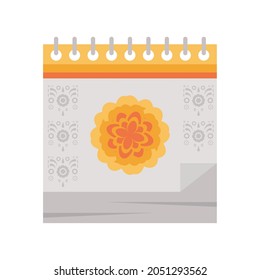 day of the dead calendar with flower