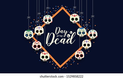 Day of the dead card or background. vector illustration.