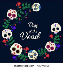 Day of the dead card or background. vector illustration.