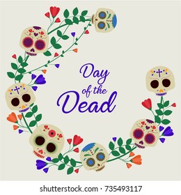 Day of the dead card or background. vector illustration.