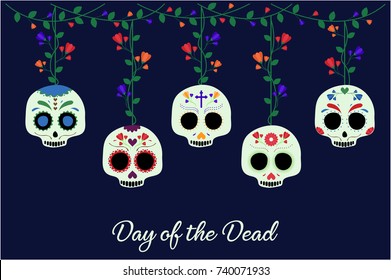 Day of the dead card or background. vector illustration.