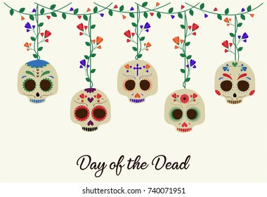 Day of the dead card or background. vector illustration.