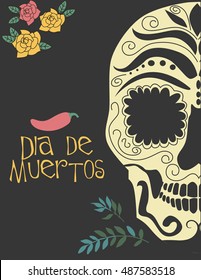 Day of the dead card for Mexican holiday