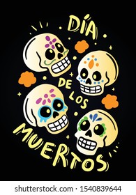 Day of the Dead cartoon style illustration