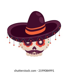 day of the dead catrina with hat icon