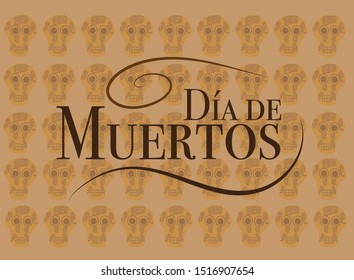 Day of the dead celebration background vector text in spanish: Day of the dead