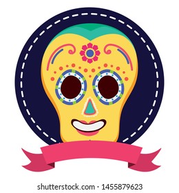 day of the dead celebration skull vector illustration design