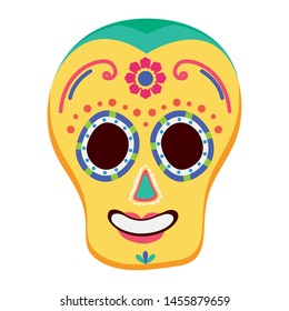 day of the dead celebration skull vector illustration design
