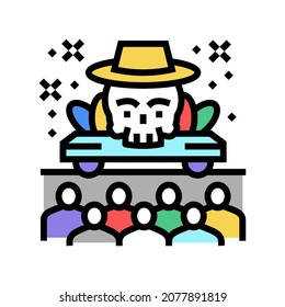 day of dead celebrative parade color icon vector. day of dead celebrative parade sign. isolated symbol illustration