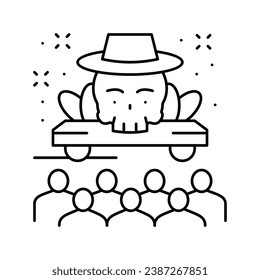 day of dead celebrative parade line icon vector. day of dead celebrative parade sign. isolated contour symbol black illustration