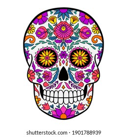 Day of The Dead colorful sugar skull