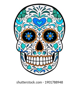 Day of The Dead colorful sugar skull