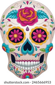 Day of the dead, colorful sugar skull