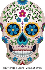 Day of the dead, colorful sugar skull