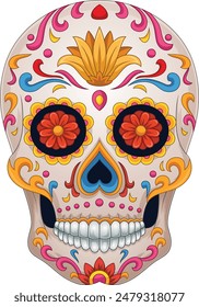 Day of the dead, colorful sugar skull