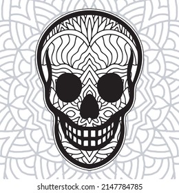 Day of the Dead Coloring for adult.
Mexican sugar skull, svg