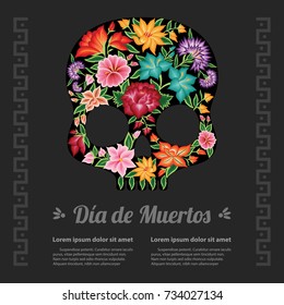 Day Of The Dead - Copy Space Floral Skull 