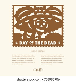 Day Of The Dead Cut Out Paper Catrina - Vintage Composition - Copy Space 