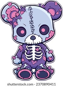 day of the dead, cute cartoon skeleton teddy