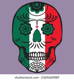 Day of the dead. de los muertos mexican holiday design elements for poster, greeting card, banner. Vector illustration