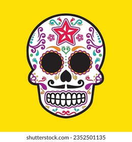 Day of The Dead. Día de Muertos. Mexican skull.