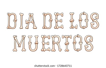 Día de los Muertos, Dia de los muertos, cartel vector con las palabras Dia de los muertos