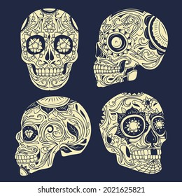 Day of The Dead Dia de los muertos sugar skull illustration