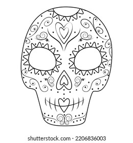 Day of the Dead. Dia de los muertos. Mexico. Sugar Skull on a transparent background. Sticker. Icon