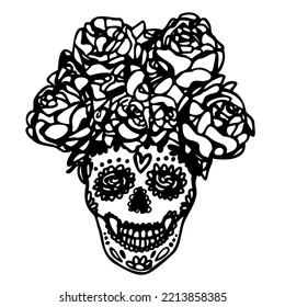 Day of the dead, Dia de los muertos background, banner with sugar skull.