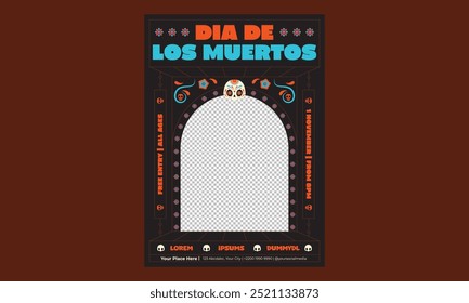 Dia dos Mortos Dia De Los Muertos panfletos festa mexicana, vetor México Halloween