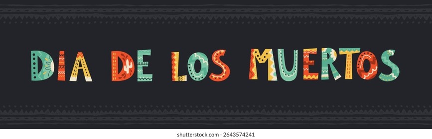 Dia dos mortos, Dia de los muertos design, fonte desenhada à mão bonito - design vetorial