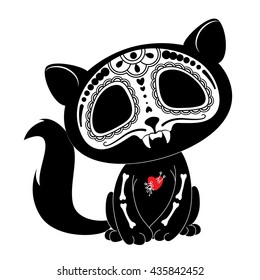 Day of the Dead (Dia de los Muertos) style kitty