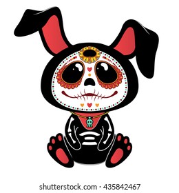 Day of the Dead (Dia de los Muertos) style bunny