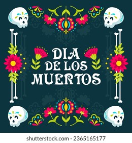 Tag der Toten. Dia de Muertos. Catrina, der Garbancera-Schädel, die elegante Calaca, festliches Skelett, der Bonbentänzer. Vektorgrafik im Vintage-Stil. Für Poster, Postkarten, Banner, Design