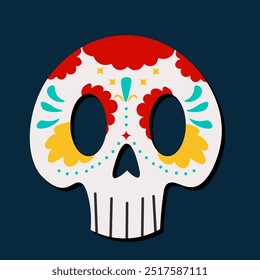 Dia dos Mortos, Dia de Muertos. Sugar Skull. Ilustração vetorial