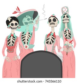 Day of the dead digital illustration for halloween