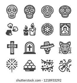 day of the dead festival and celebrate icon set,vector and illustration