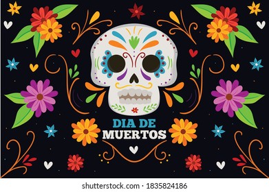 Day of The Dead Festival vector Background