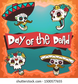 Day of Dead fiesta celebration vector illustration