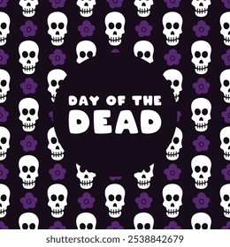 Day of The Dead. Flat design vector. Seamless pattern. Eps 10.